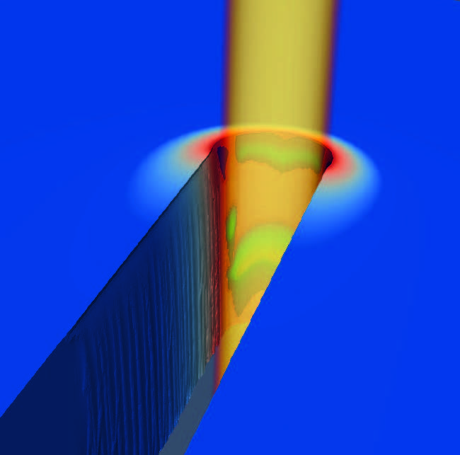 Simulation des Laserschmelzschneidens.